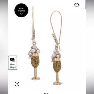 Betsy Johnson champagne dangle earrings